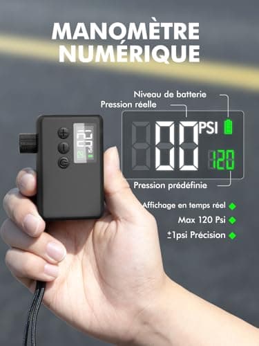 Manomètre numérique de pompe à vélo électrique avec écran