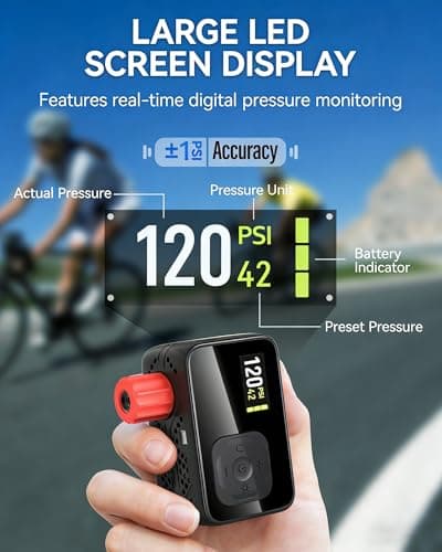 Pompe à vélo électrique avec écran LED et arrêt automatique