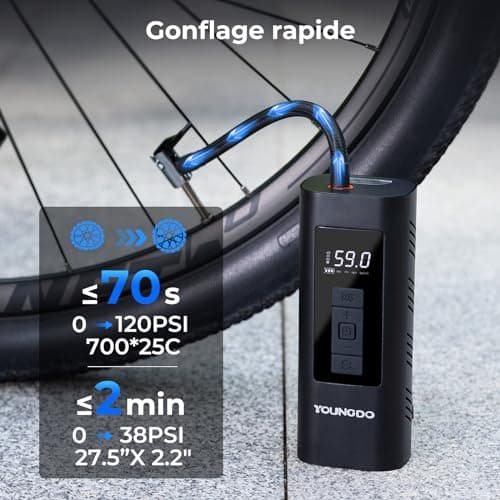 Pompe électrique portable YOUNGDO gonflant rapidement un pneu vélo