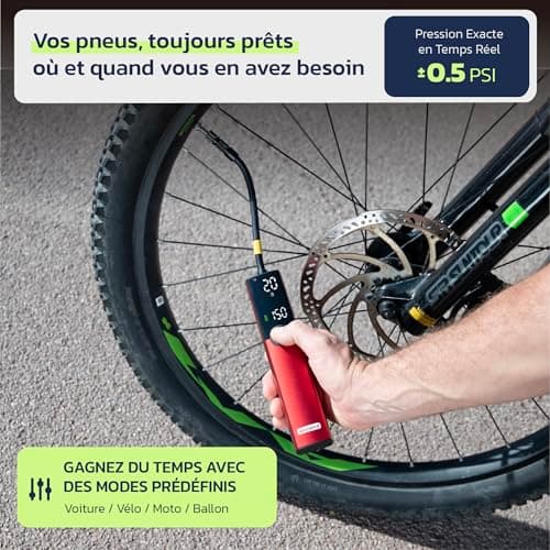 Pompe électrique portable gonflant un pneu de vélo