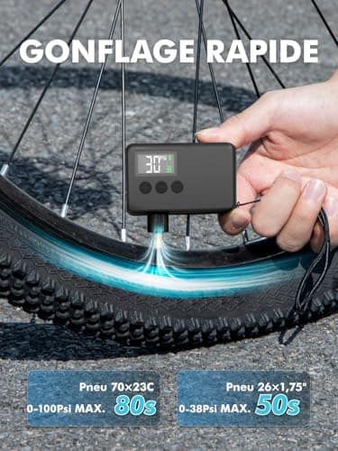 Pompe à vélo électrique portable avec gonflage automatique rapide
