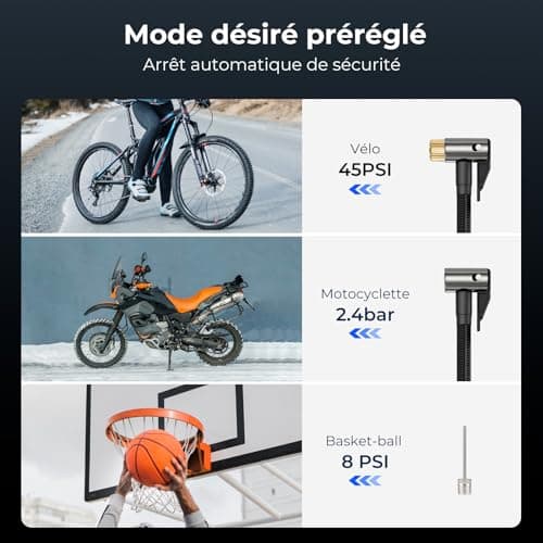 Pompe électrique portable 150PSI pour vélo moto ballon