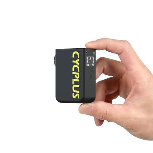 CYCPLUS Mini Pompe à Vélo avec Manomètre, Pompe Électrique Compacte 120 PSI, Arrêt Automatique, Valves Presta et Schrader pour VAE, VTT et Vélo de Route AS2 Ultra (87g)