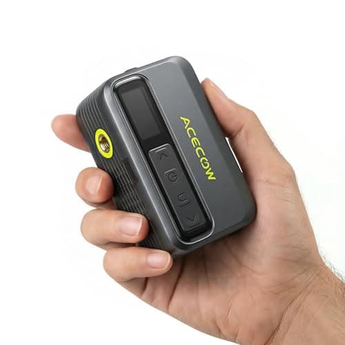 Acecow AT5Pro Mini Pompe à Vélo Électrique, Pompe sans Fil Portable 120 PSI, Arrêt Automatique, Compatible Valve Presta et Schrader pour Vélo de Route, VTT et Vélo Électrique