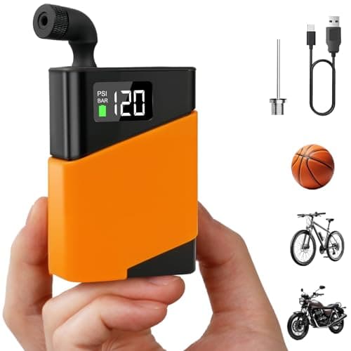 Mini Pompe à vélo, gonfleur de pneus Portable 120 PSI avec valves Presta et Schrader, Convient pour vélo de Route, Moto, VTT, Ballon de Sport (Jaune)